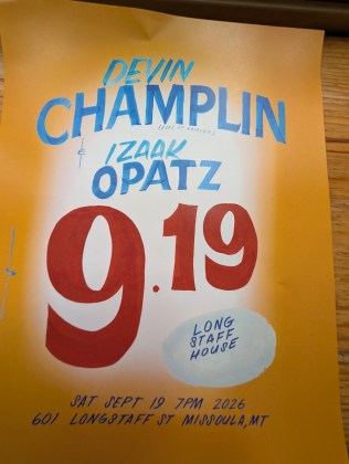 Devin Champlain and Izaak Opaz September 19th @ Longstaff House
